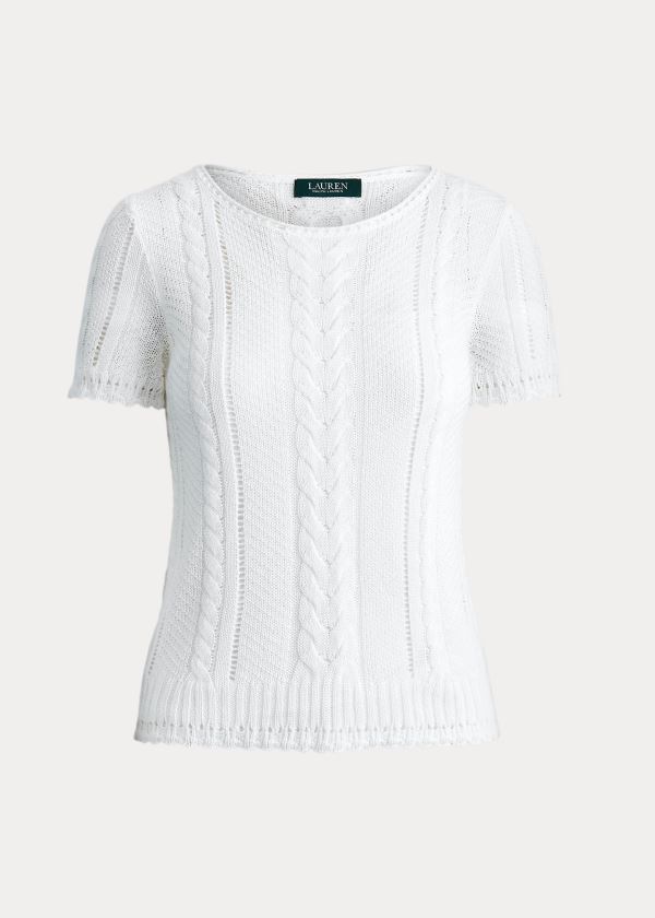 Women's Ralph Lauren Cable-Knit Linen-Blend Sweater | 469528VBO